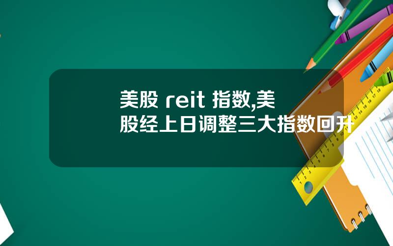 美股 reit 指数,美股经上日调整三大指数回升